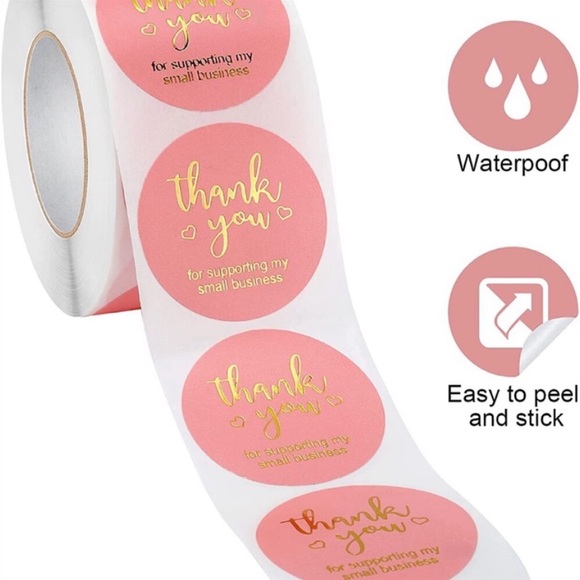 NEW Poshmark Packages "Thank You" Gift Wrap Shipping Supplies Set ~ 100 Stickers - Picture 2 of 7